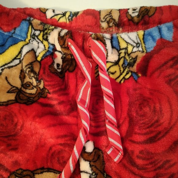 Disney Youth's Size Medium Red w/ Multi Colors Beauty & the Beast Sleep Pants - Picture 6 of 9